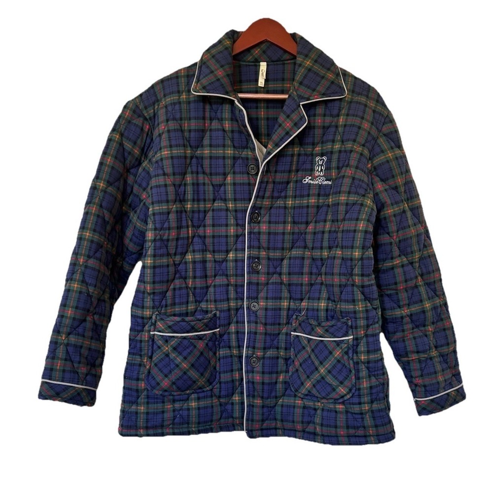 Quilted Plaid Women's Jacket Sz XL CottageCore 100% Cotton Country